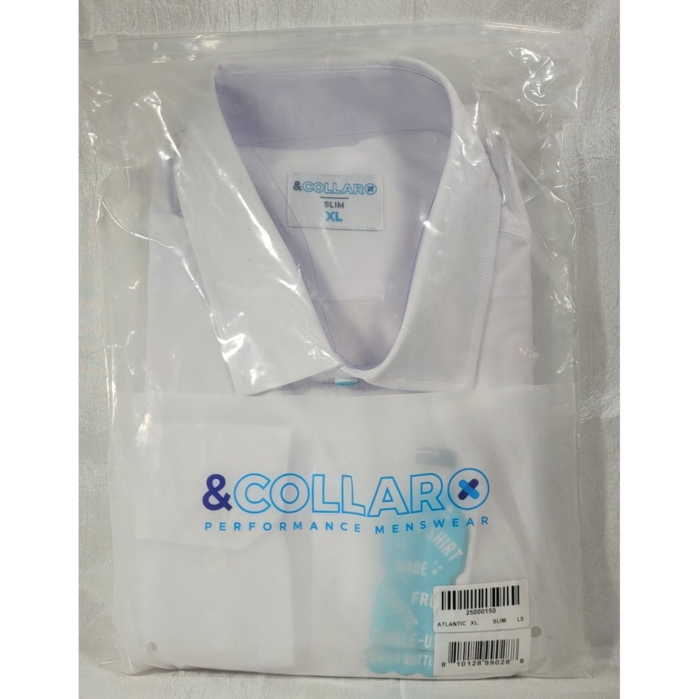 &Collar Men's Slim Fit Long Sleeve Performance Dress Shirt - White - XL